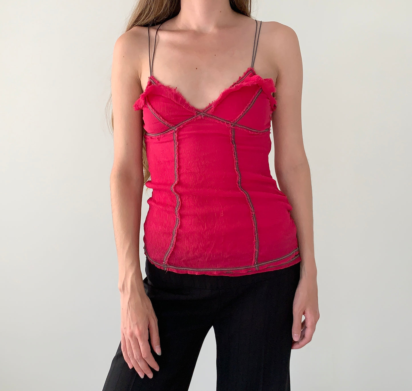 Armani exchange 100% silk pink camisole
