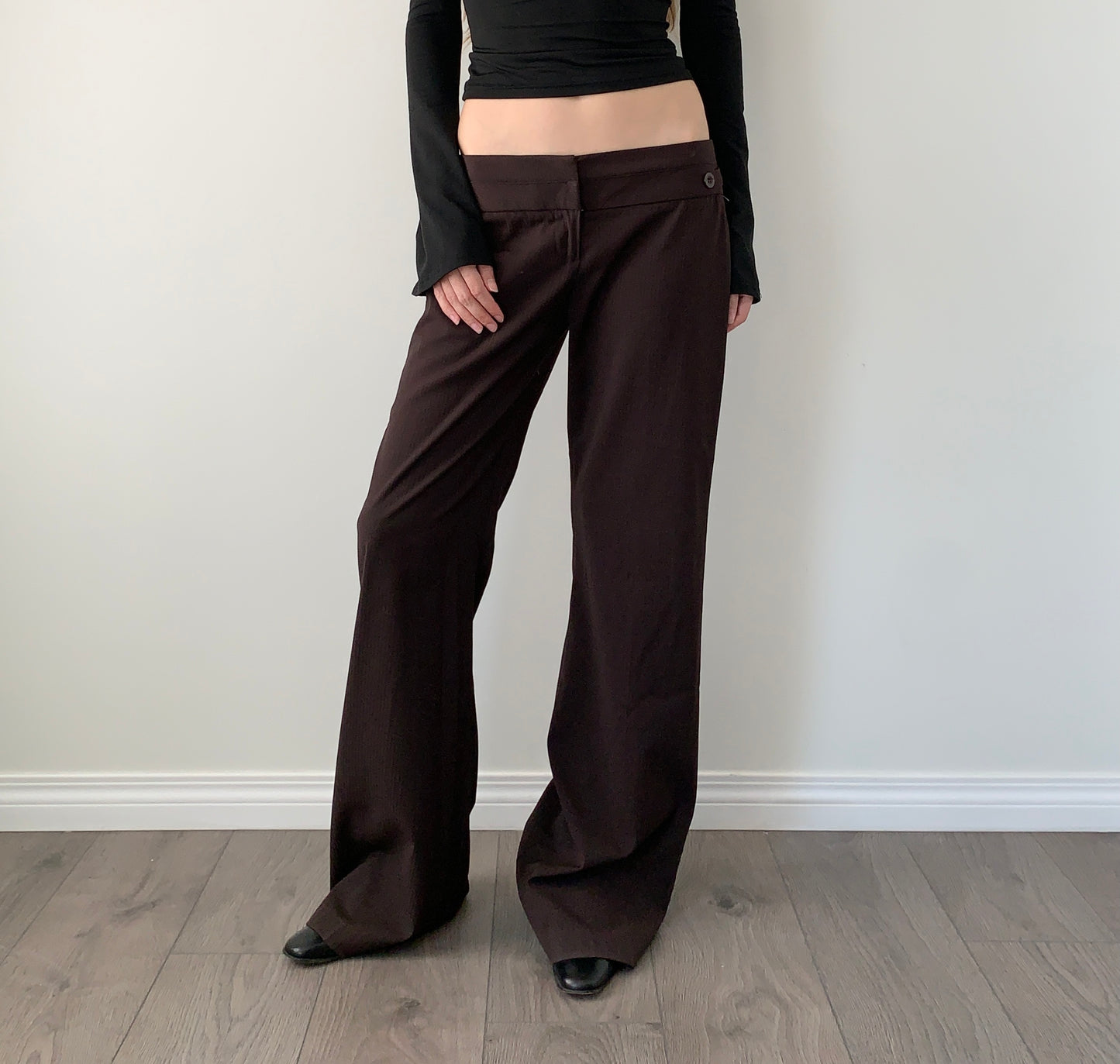 Vintage dynamite brown wide leg trousers