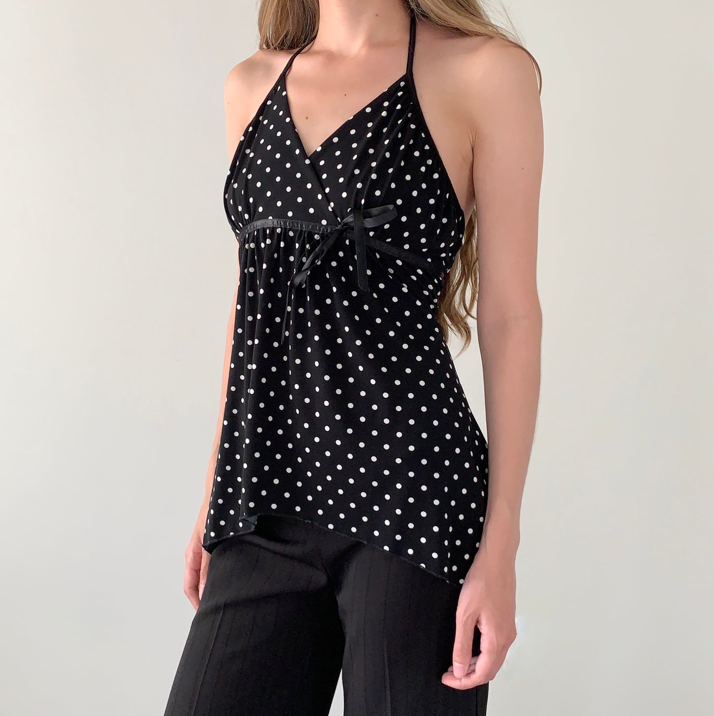 Vintage LipStick polka dot halter top