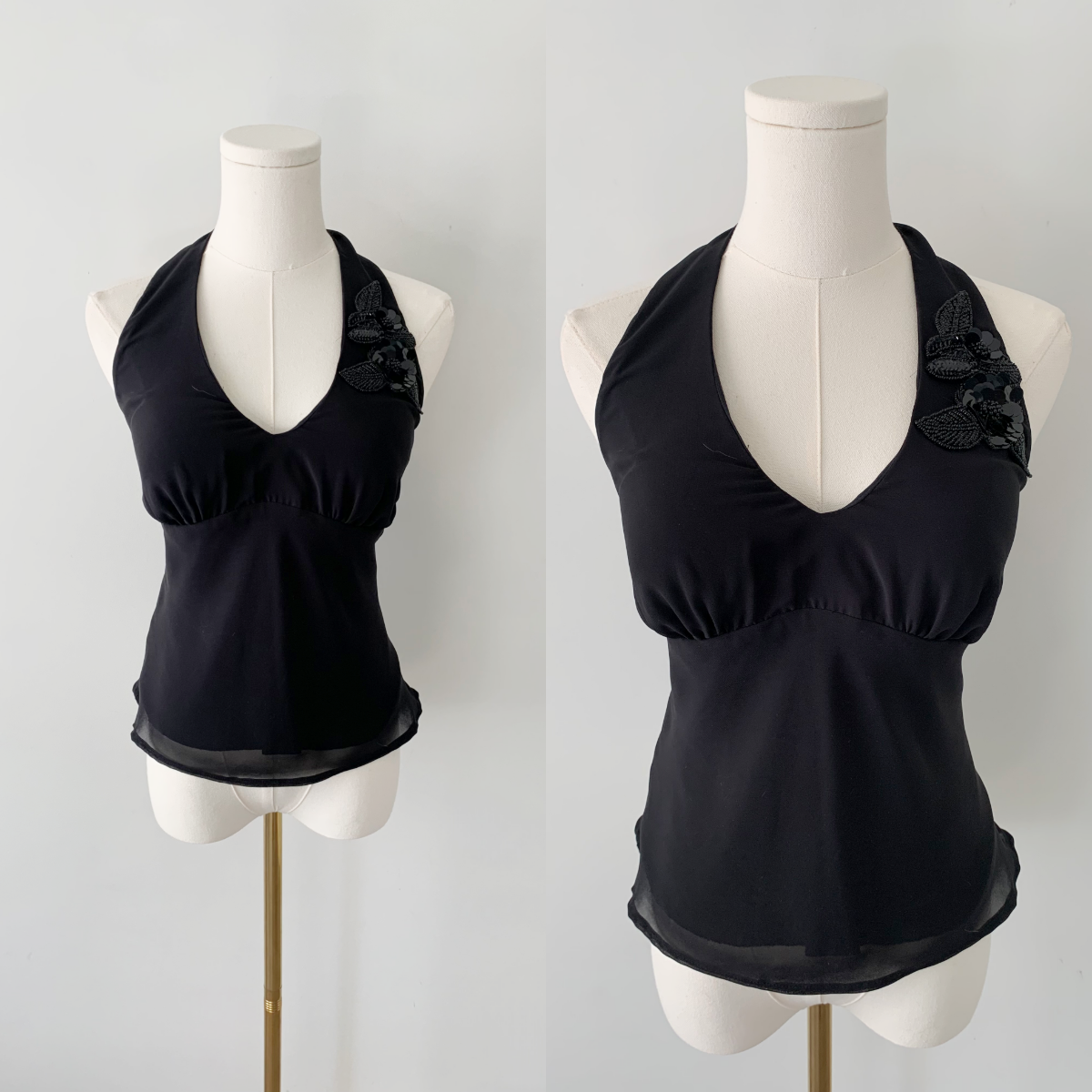 Connected apparel halter top