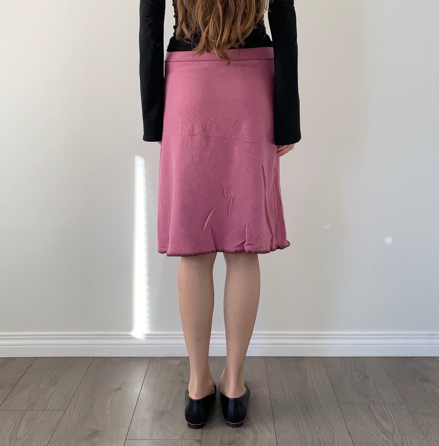 Katia G pink wool rosette midi skirt