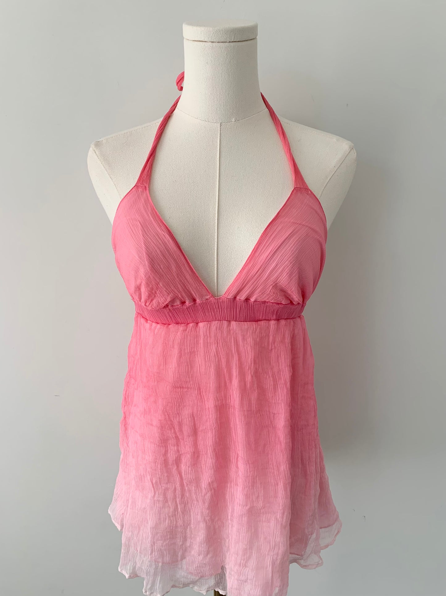 La Senza 100% silk pink ombré halter top