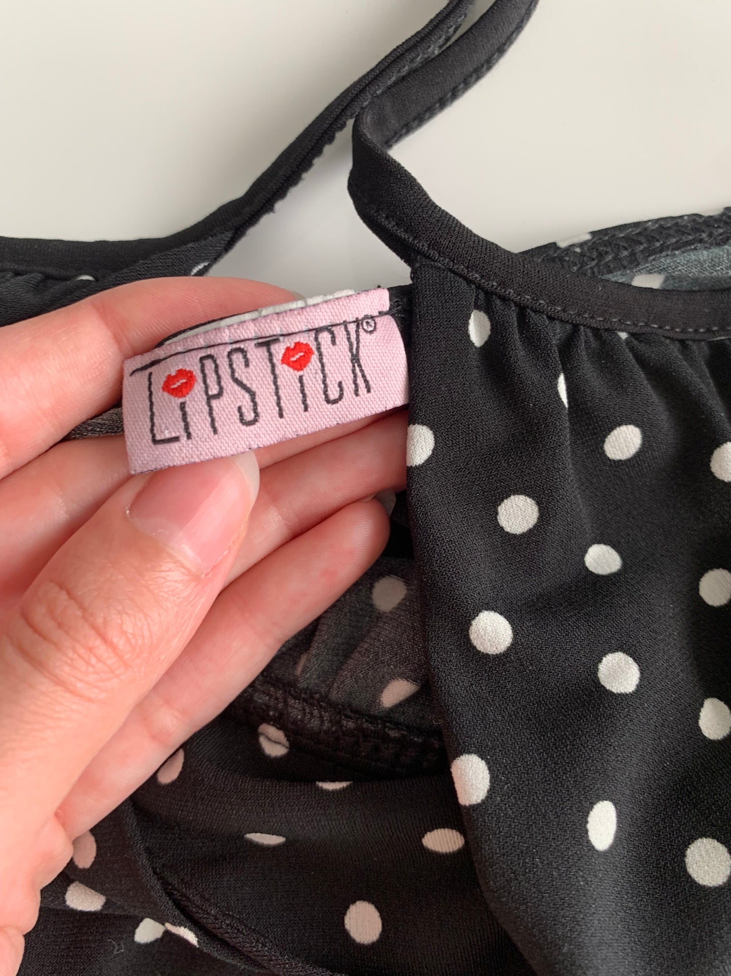 Vintage LipStick polka dot halter top