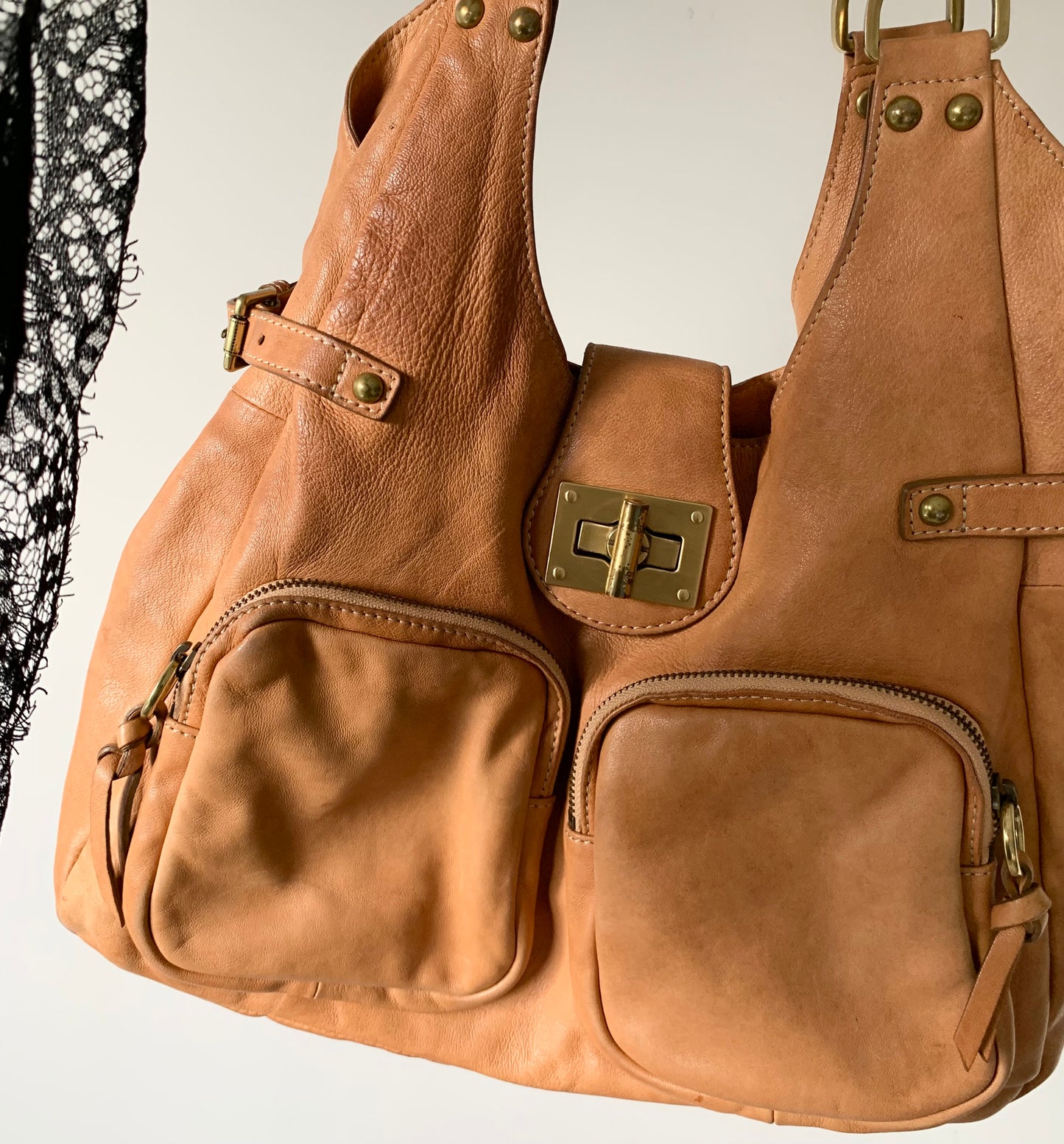 Divared genuine leather boho shoulder purse