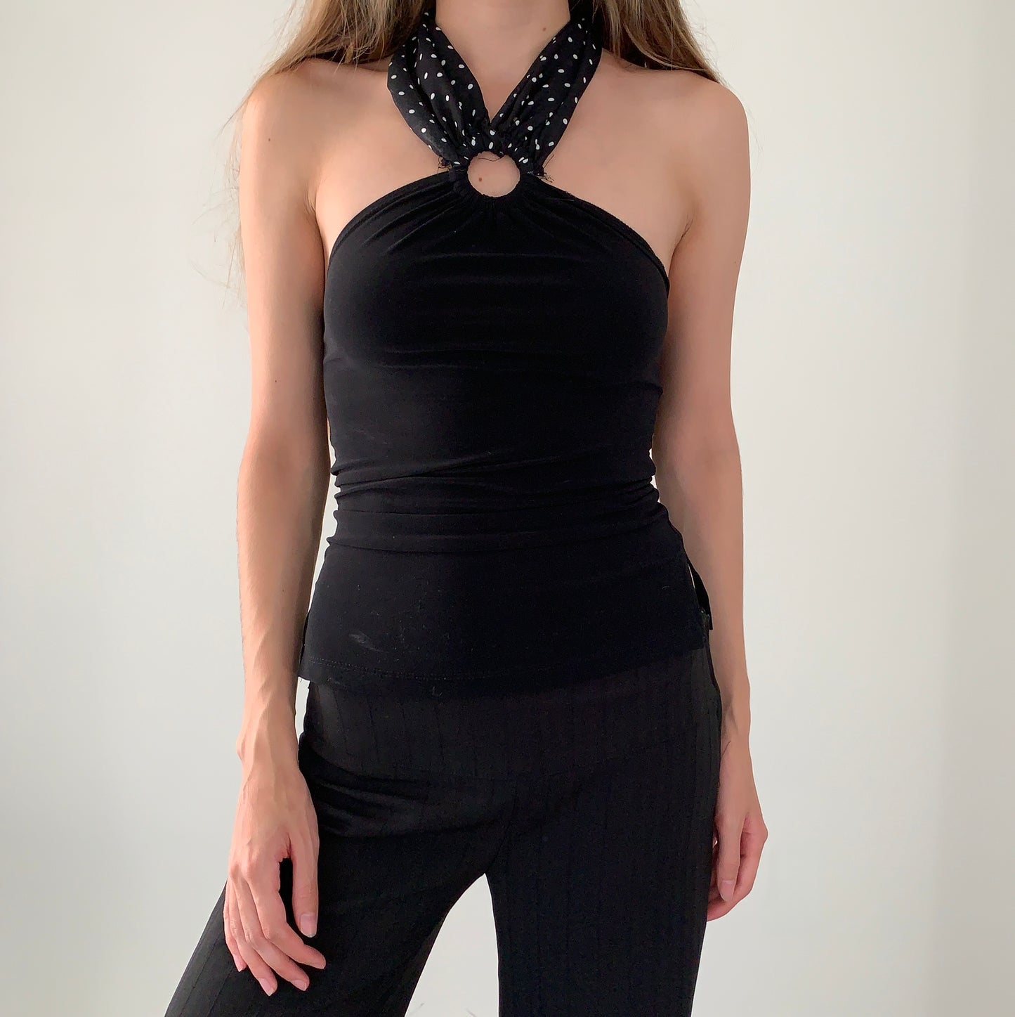 Vintage dynamite polka dot halter top