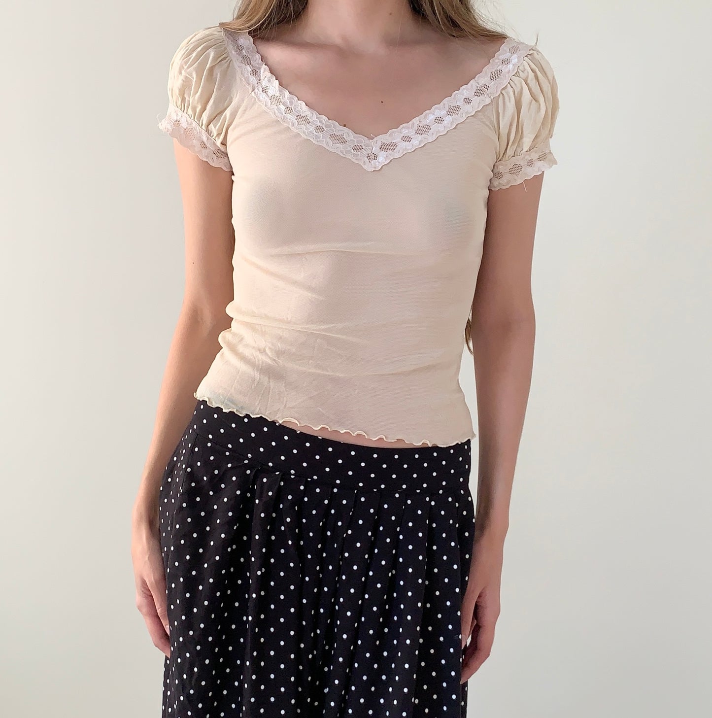 Made in France mesh lace top