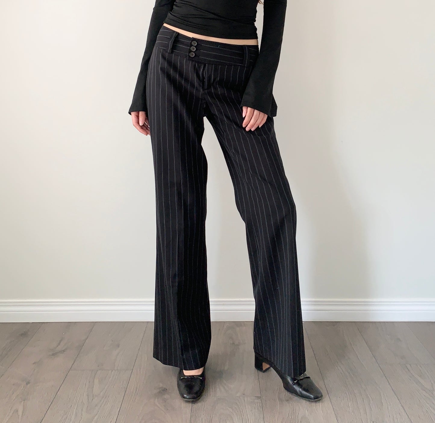 Banana republic wool pinstripe trousers