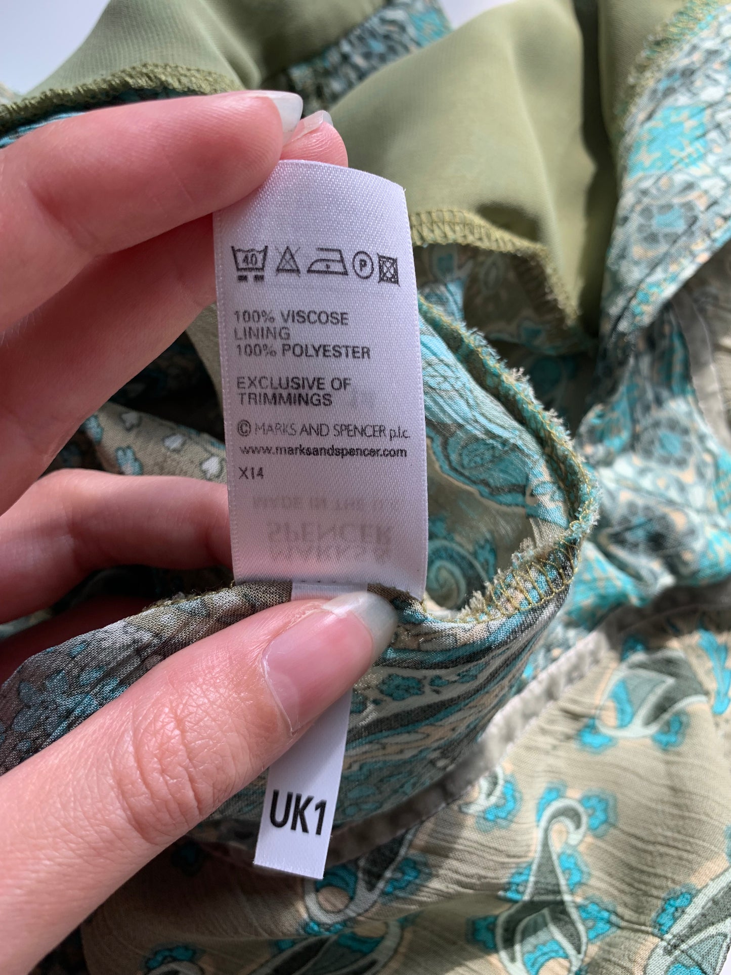 Vintage marks & Spencer paisley print sheer camisole