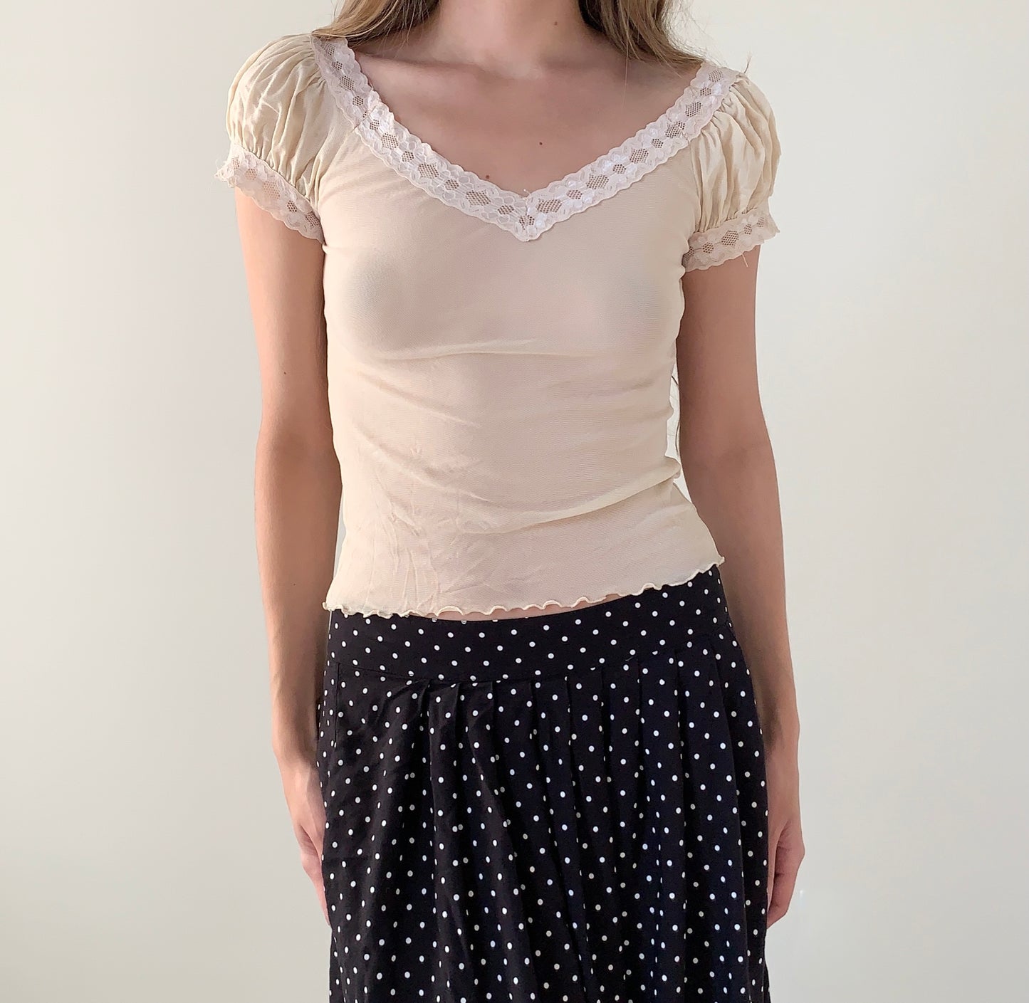 Made in France mesh lace top