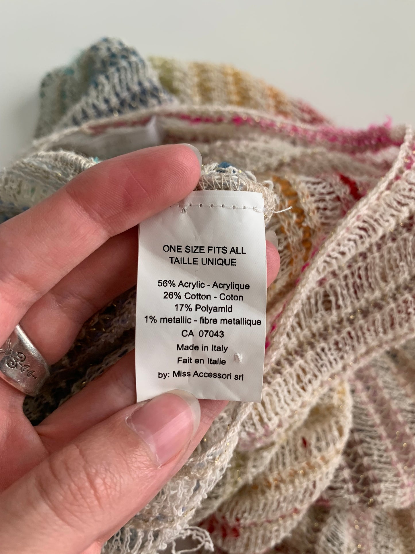 Zighilli made in Italy rainbow knit poncho