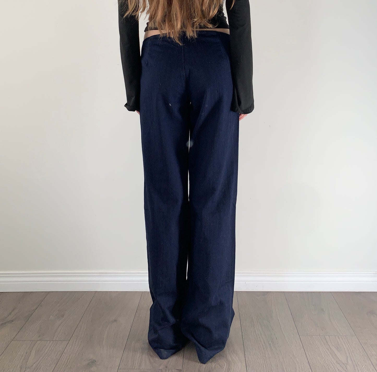 J brand navy multi button wide leg jeans