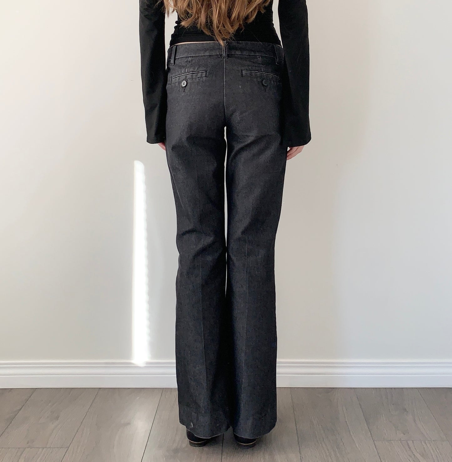 Jacob dark grey flared/wide leg trousers