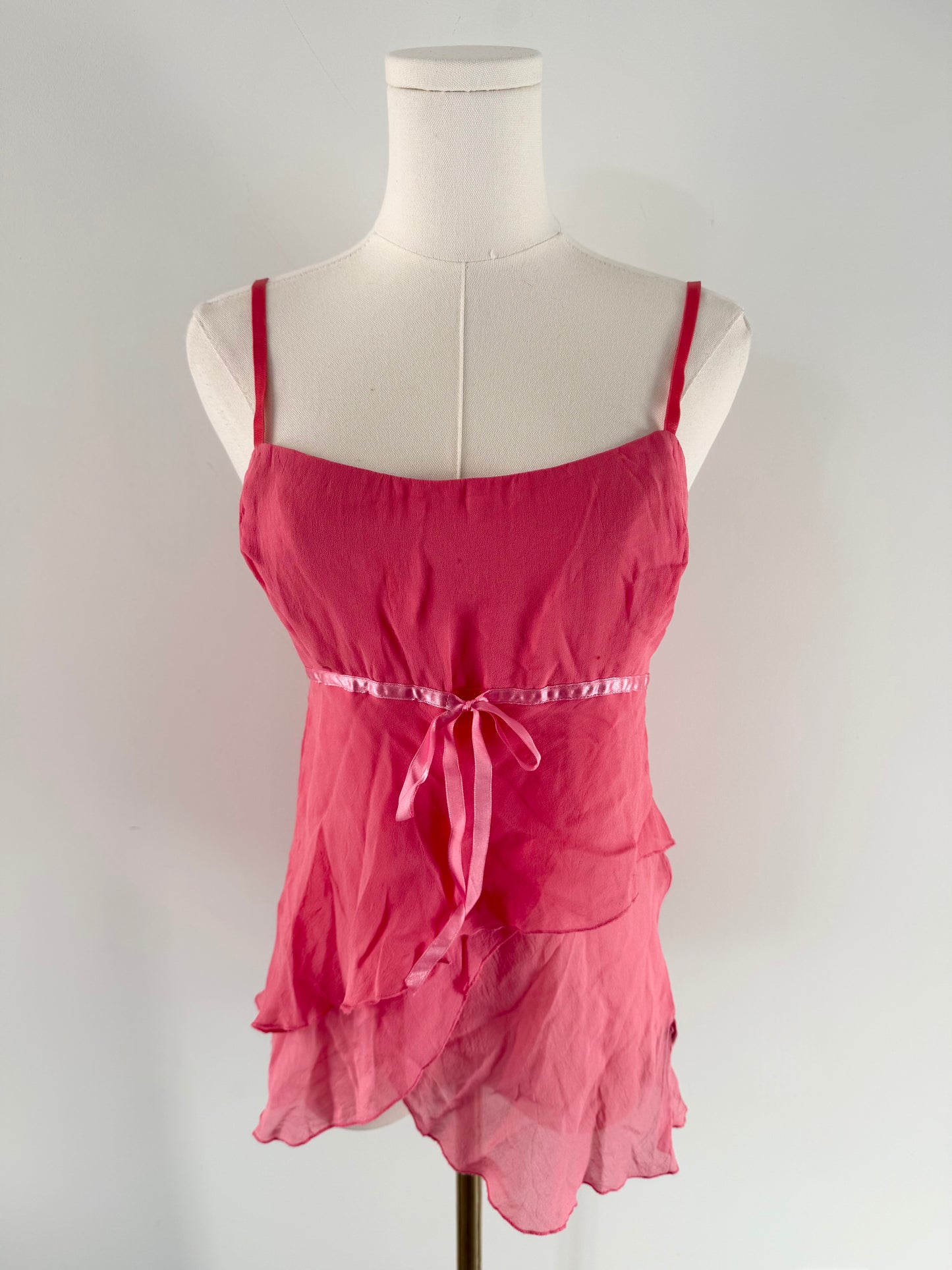 Bebe 100% silk babydoll camisole