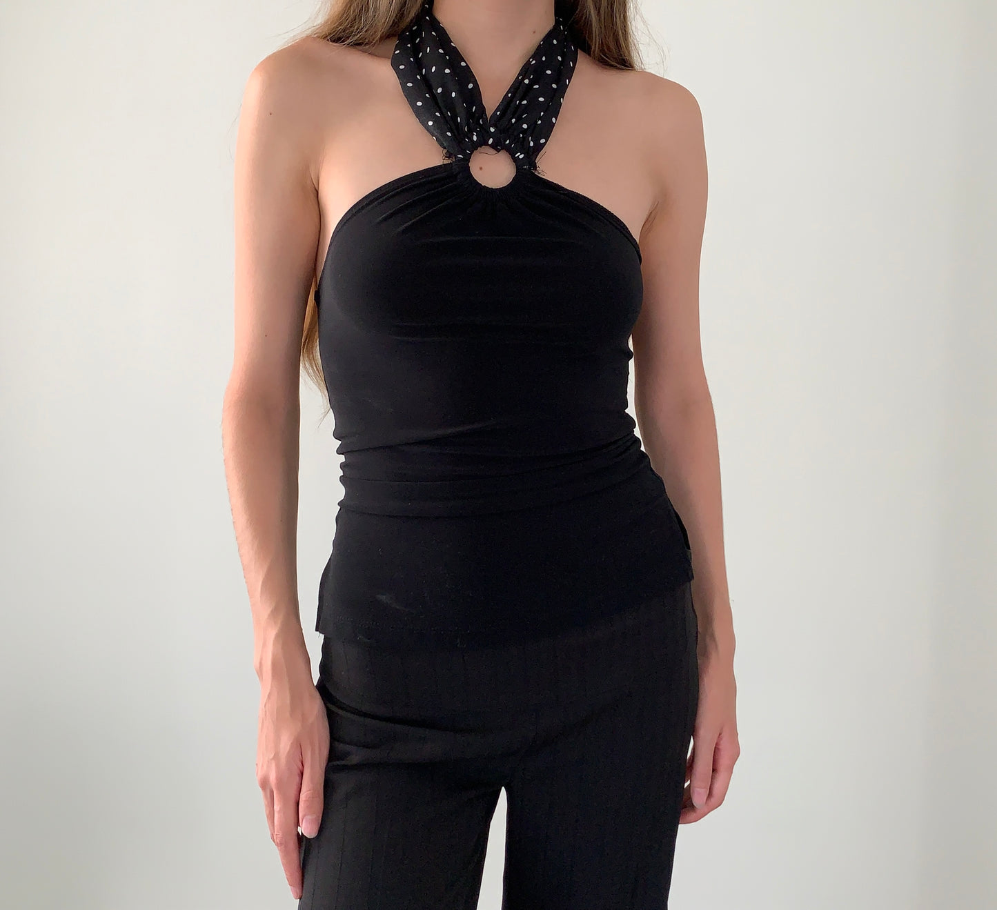 Vintage dynamite polka dot halter top