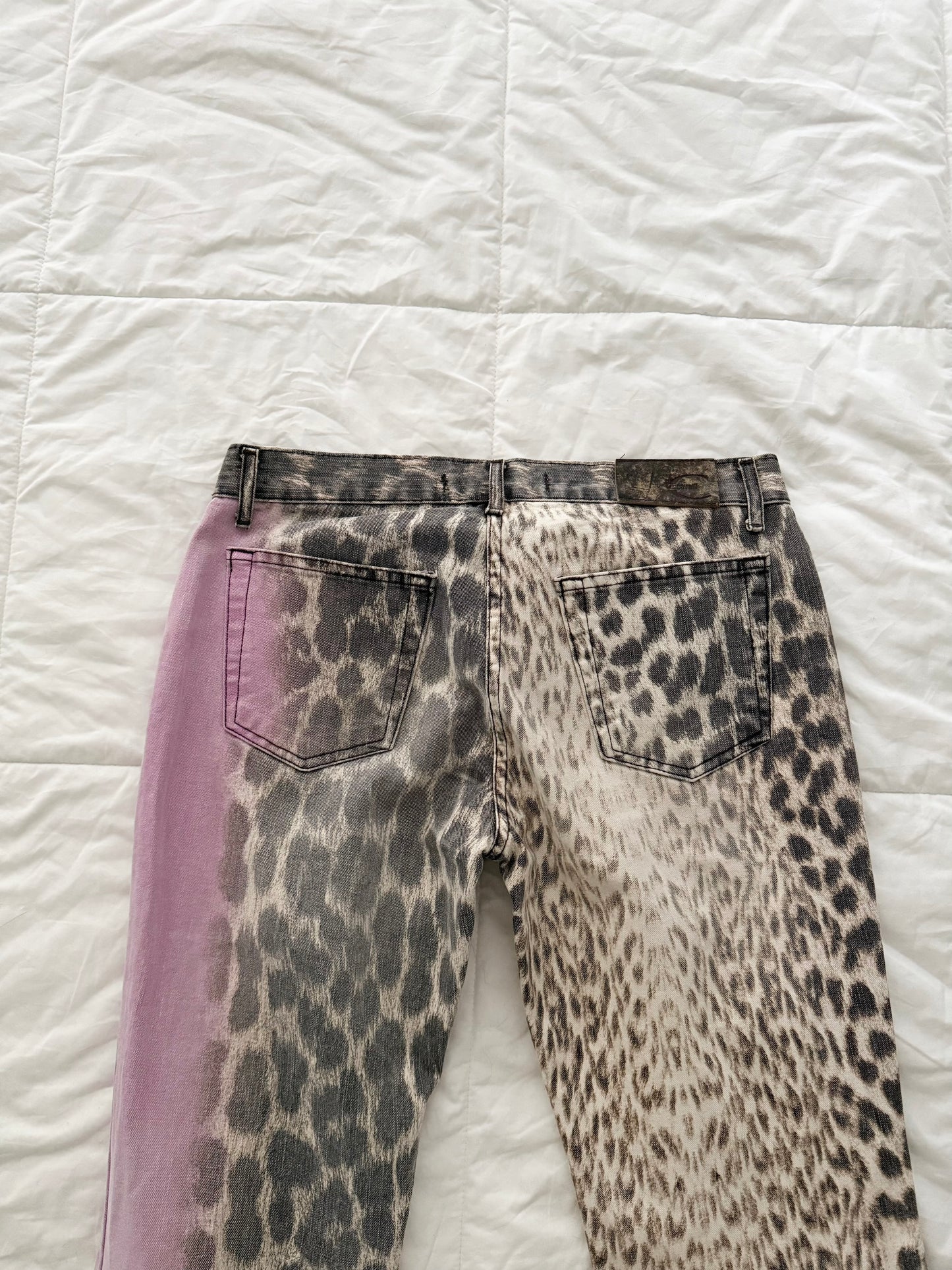 Roberto Cavalli animal print bootcut jeans
