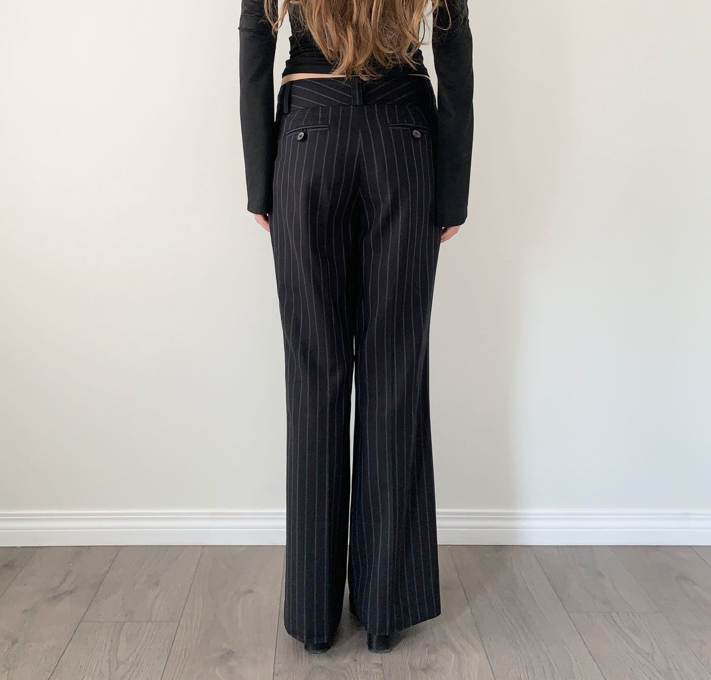 Banana republic wool pinstripe trousers