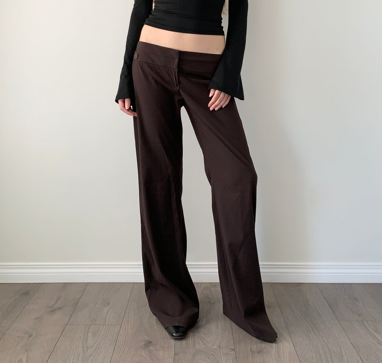 Vintage dynamite brown wide leg trousers