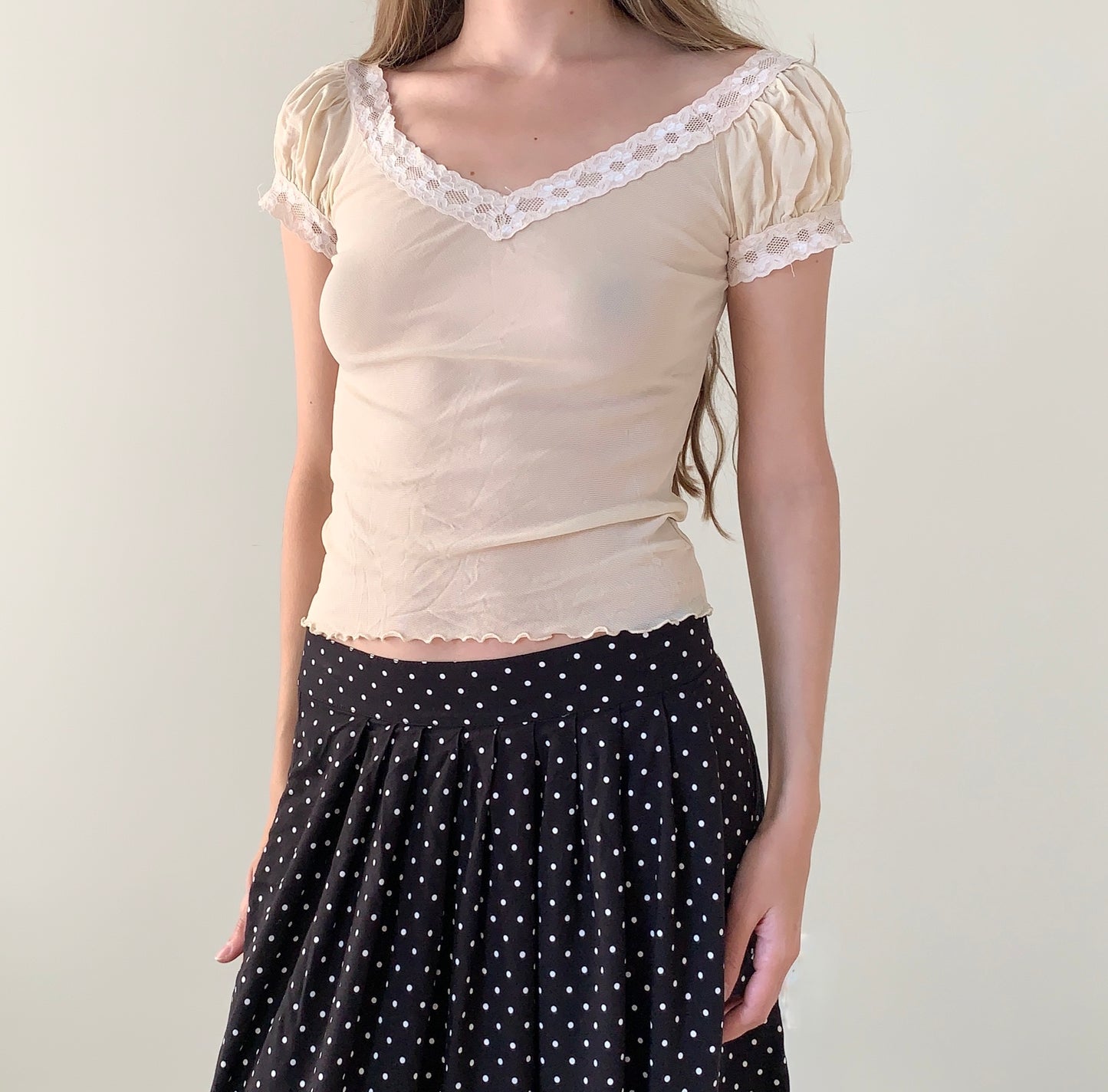 Made in France mesh lace top