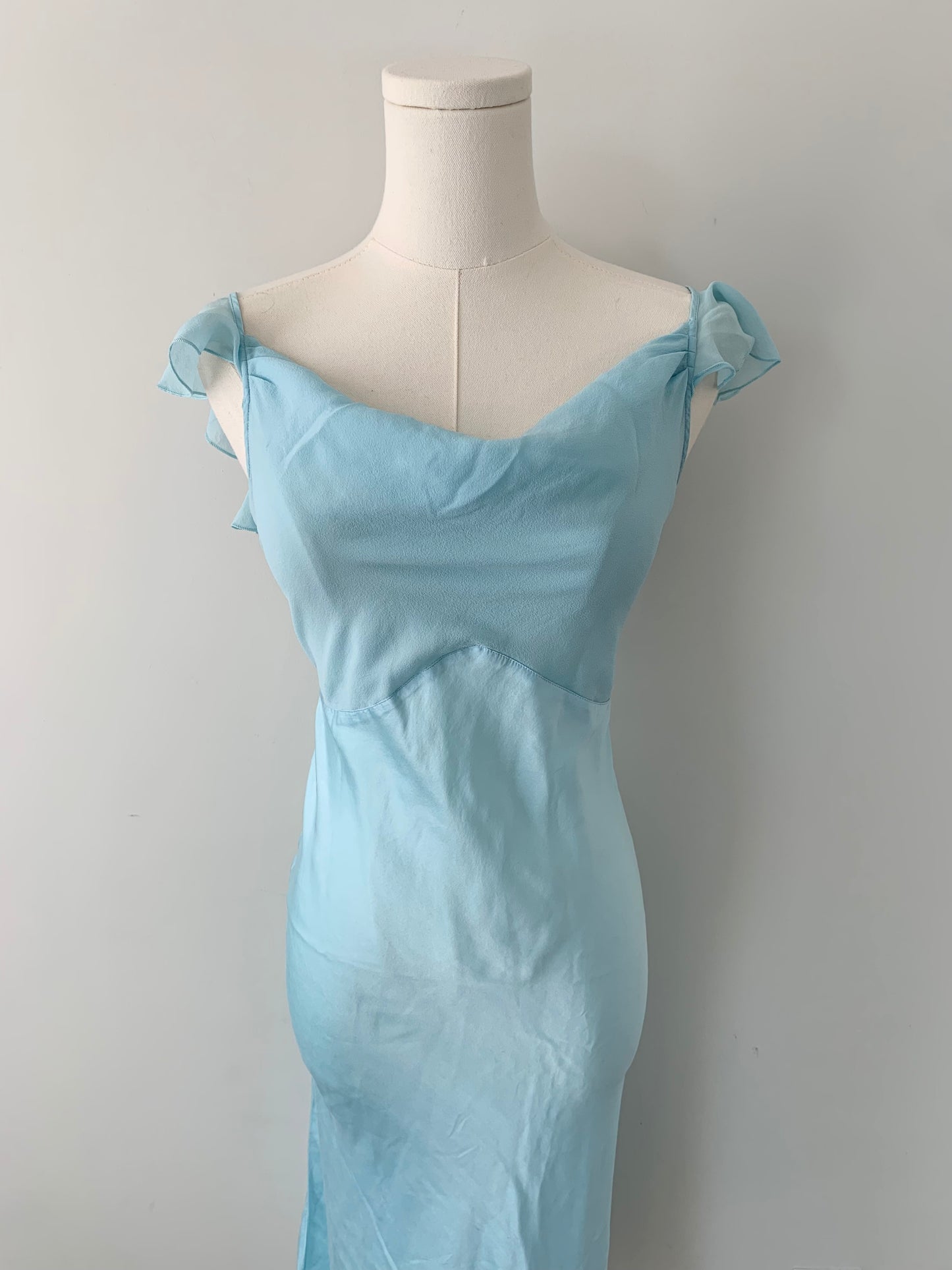 Intimissimi 100% silk light blue slip dress