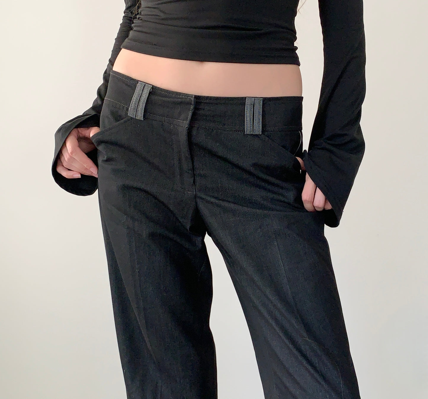 Tristan dark grey wide leg trousers