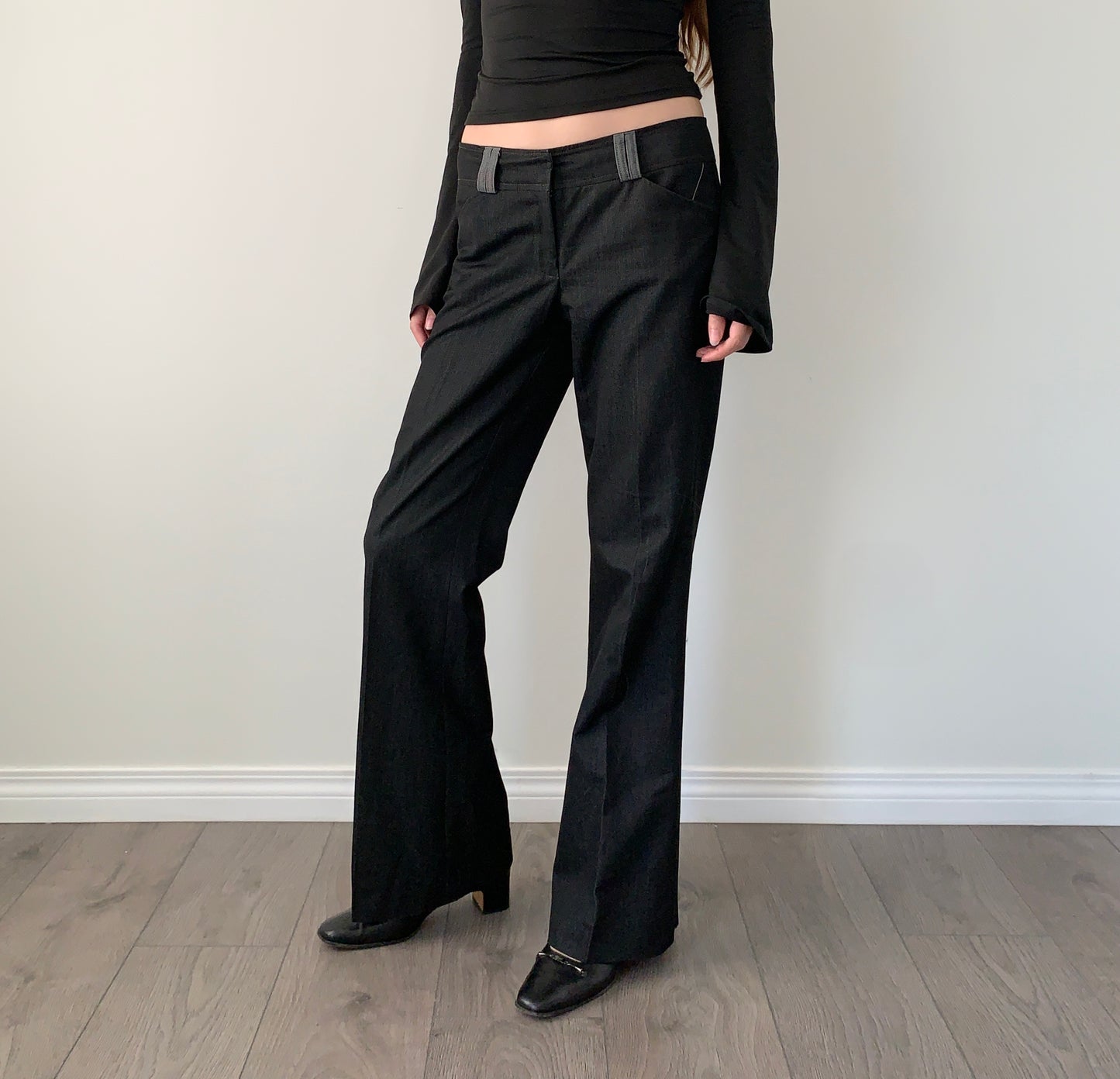 Tristan dark grey wide leg trousers