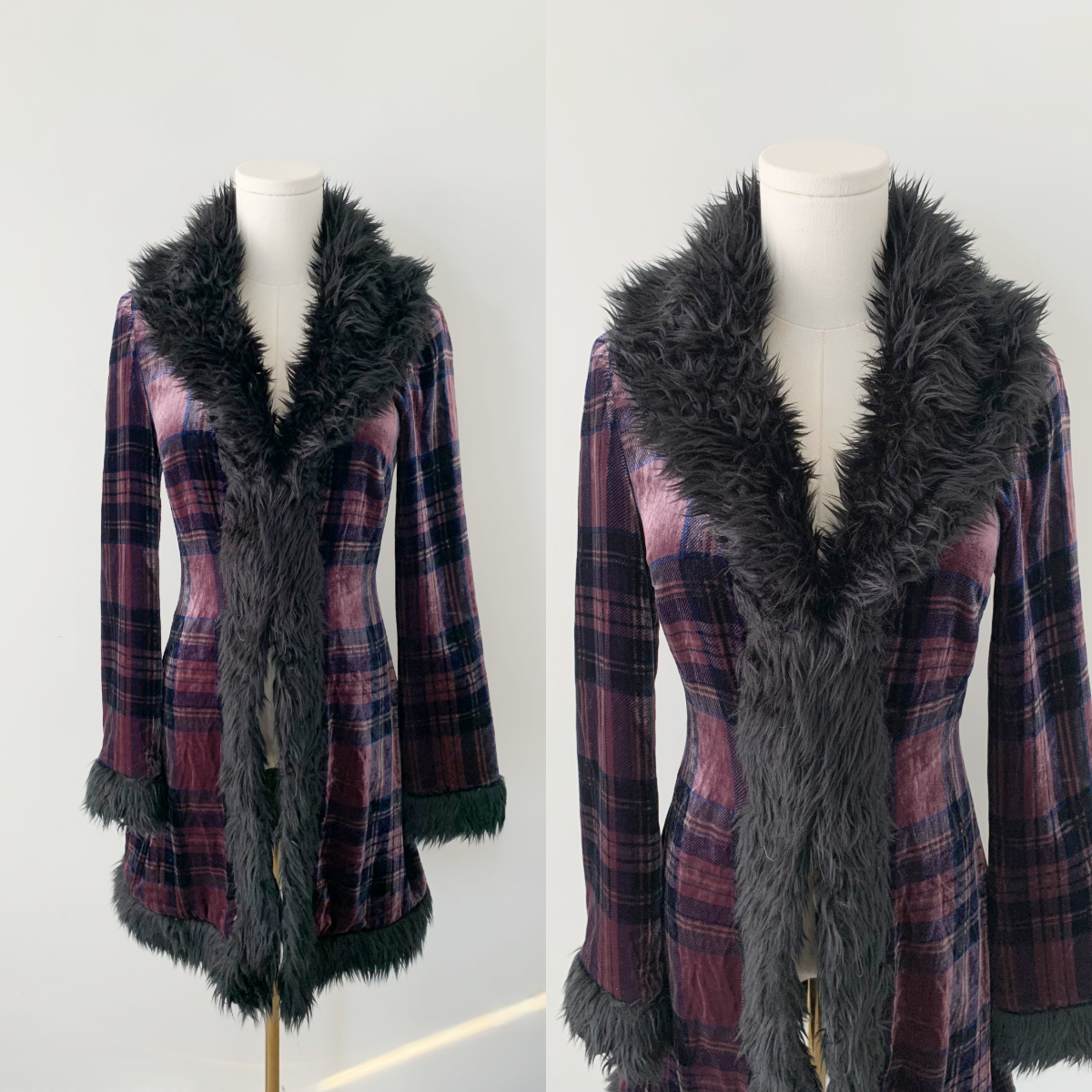 Betsey Johnson velvet plaid penny lane jacket