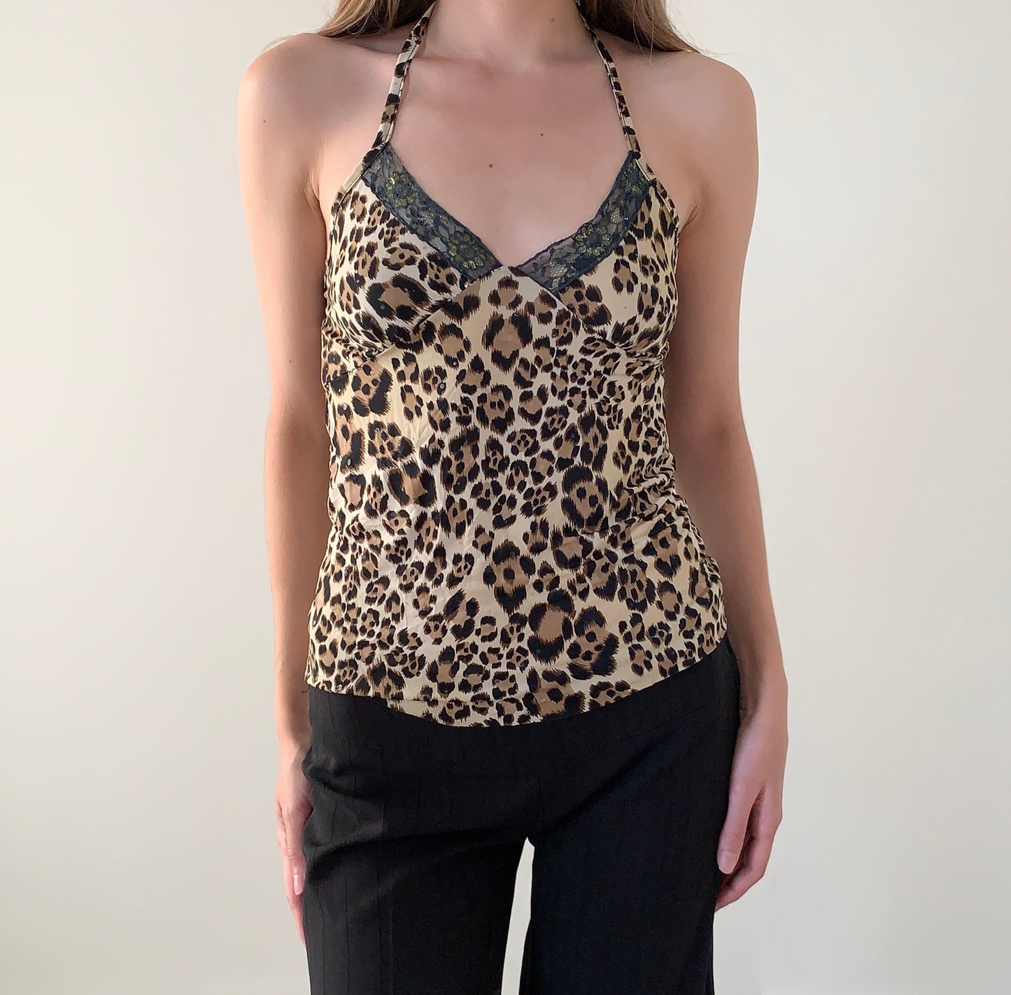 Made in France animal print halter top