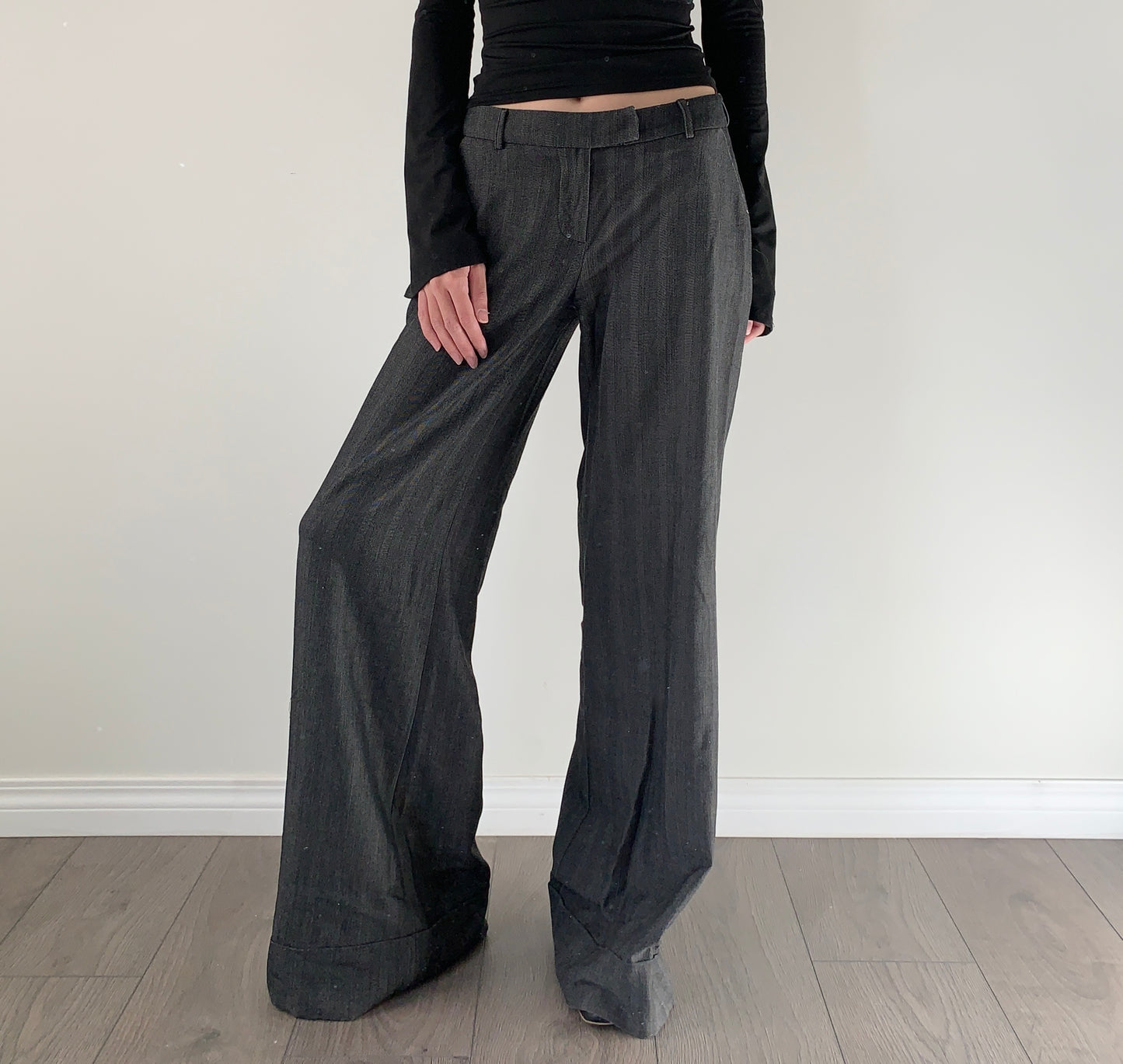 Costa Blanca dark grey wide leg trousers