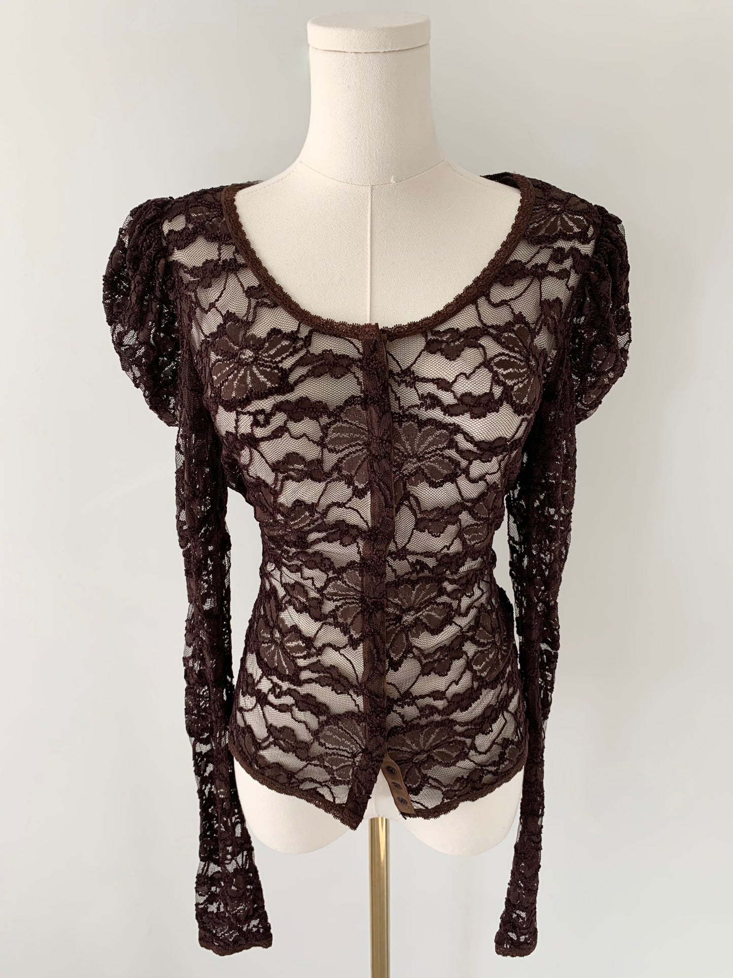 Made in France brown lace blouse