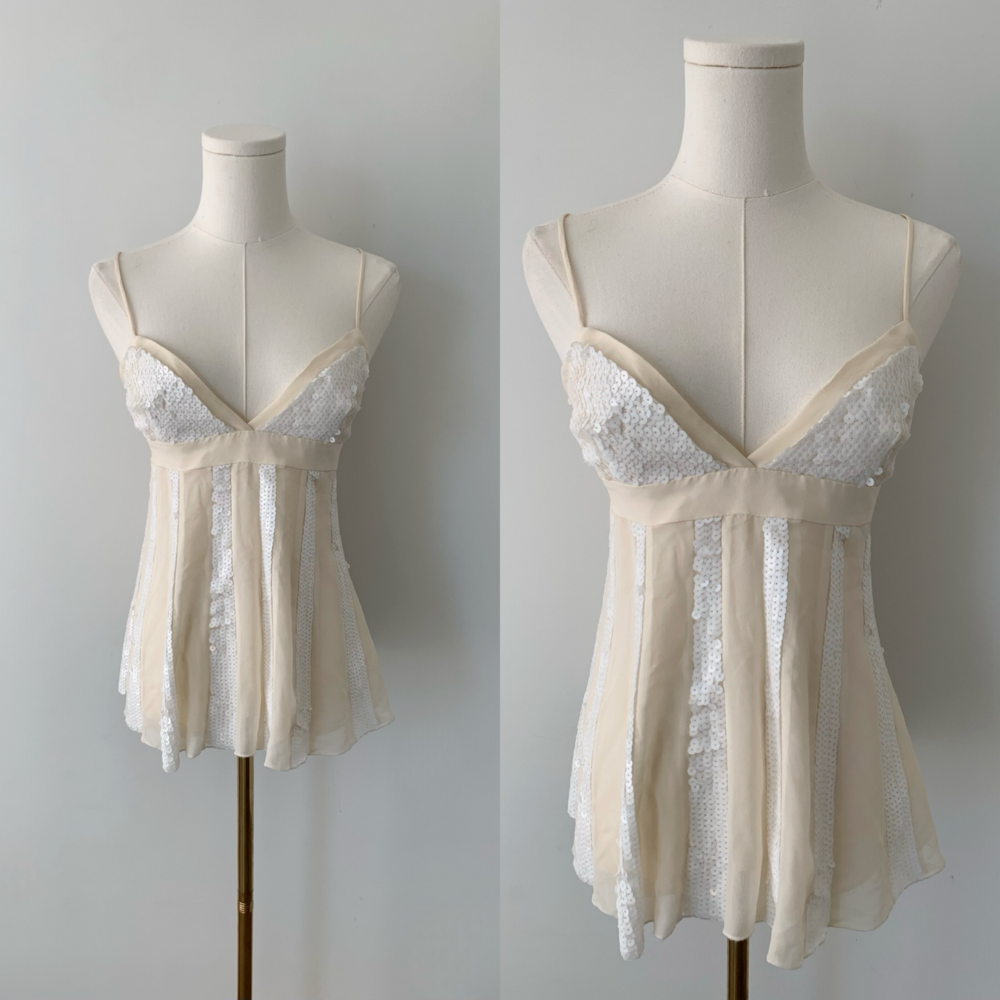 BCBG 100% silk sequin camisole
