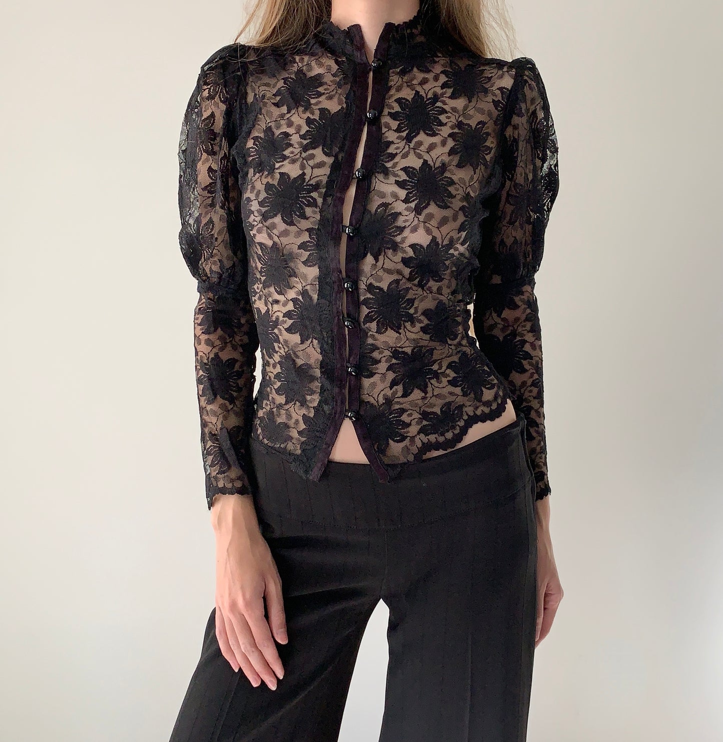 Vintage Victorian gothic lace blouse