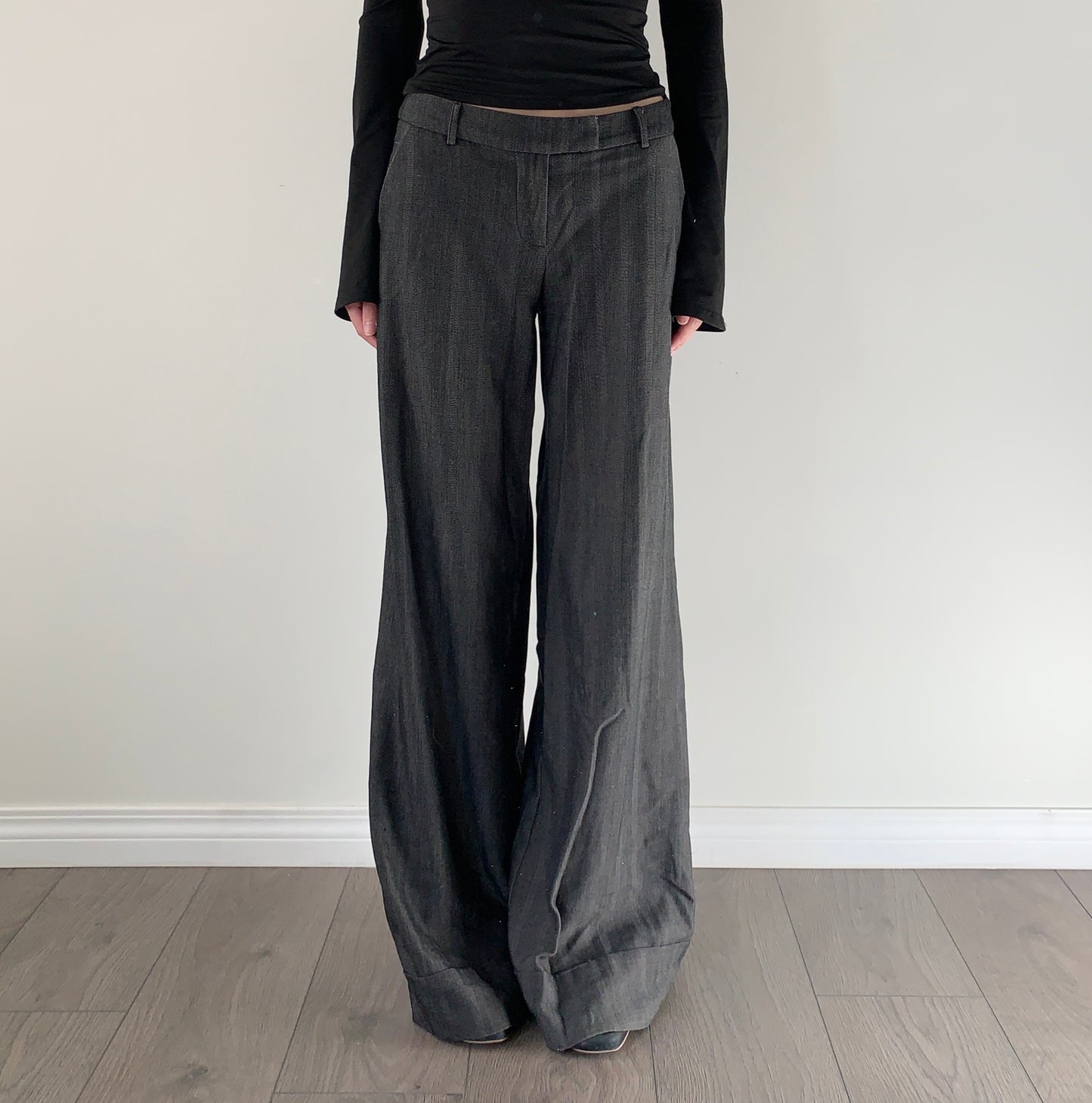 Costa Blanca dark grey wide leg trousers