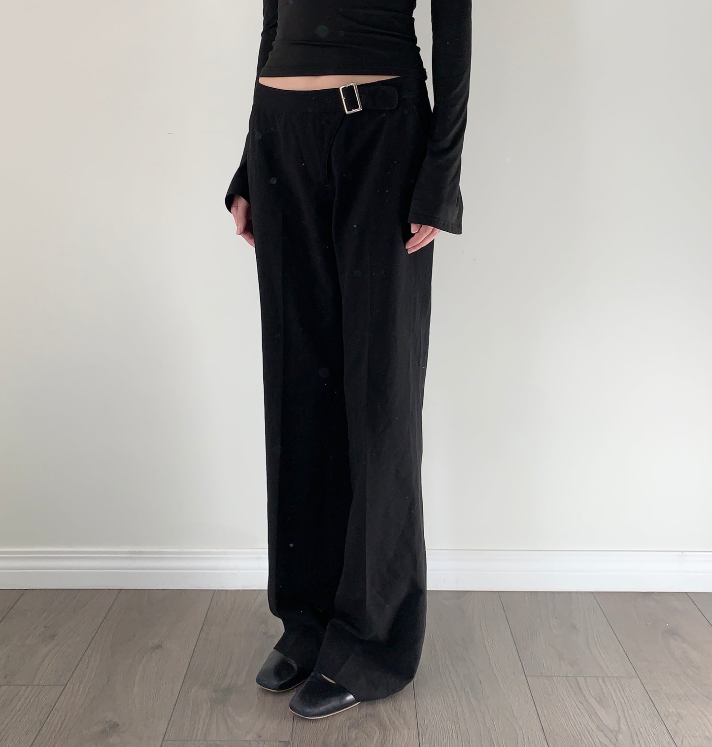 Sandra black wide leg trousers