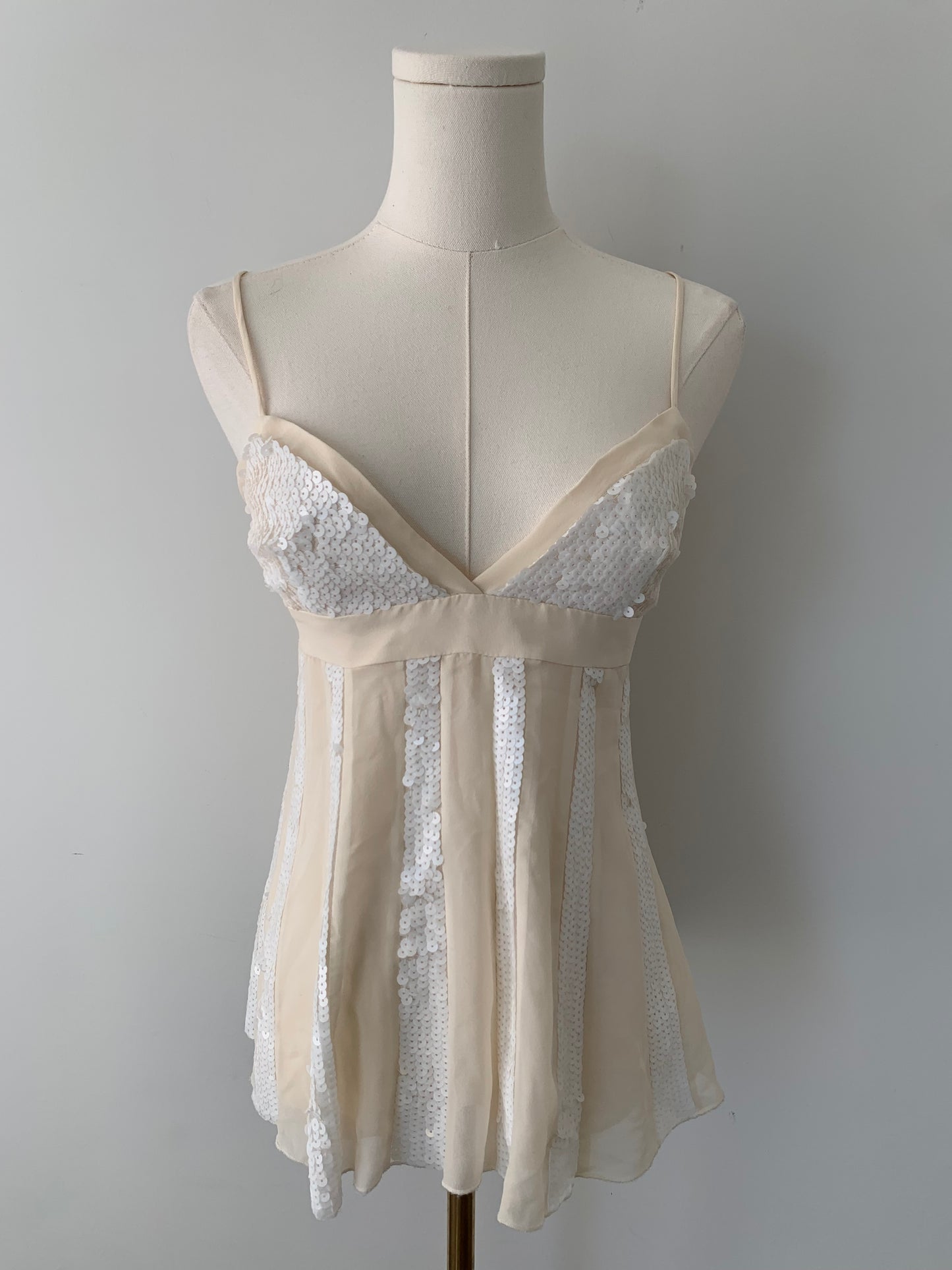 BCBG 100% silk sequin camisole