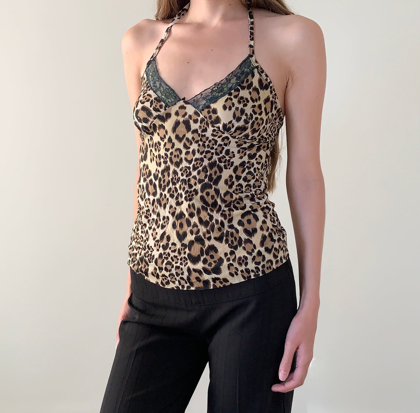 Made in France animal print halter top