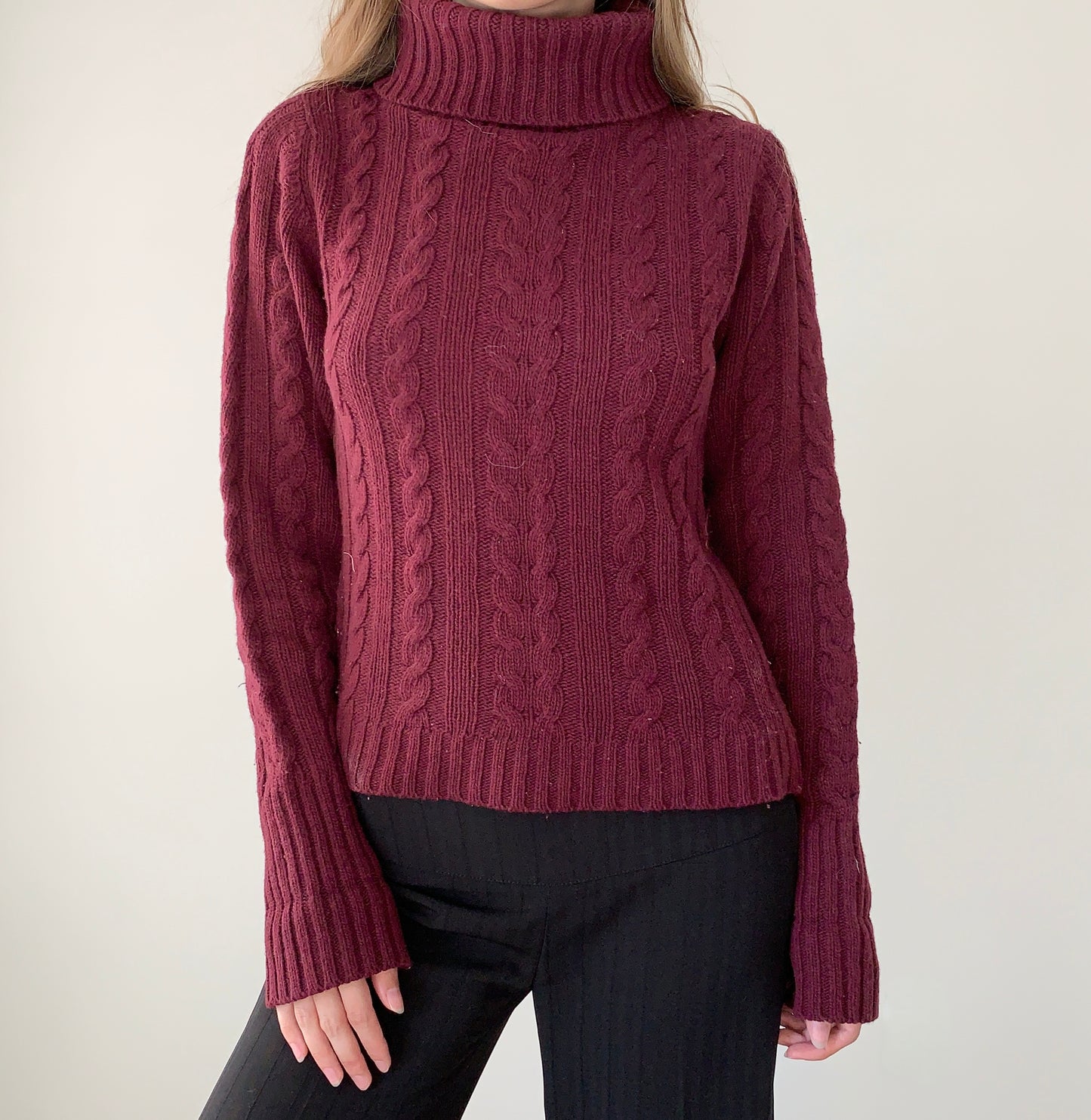 Bennetti made in Italy burgundy wool turtleneck sweater