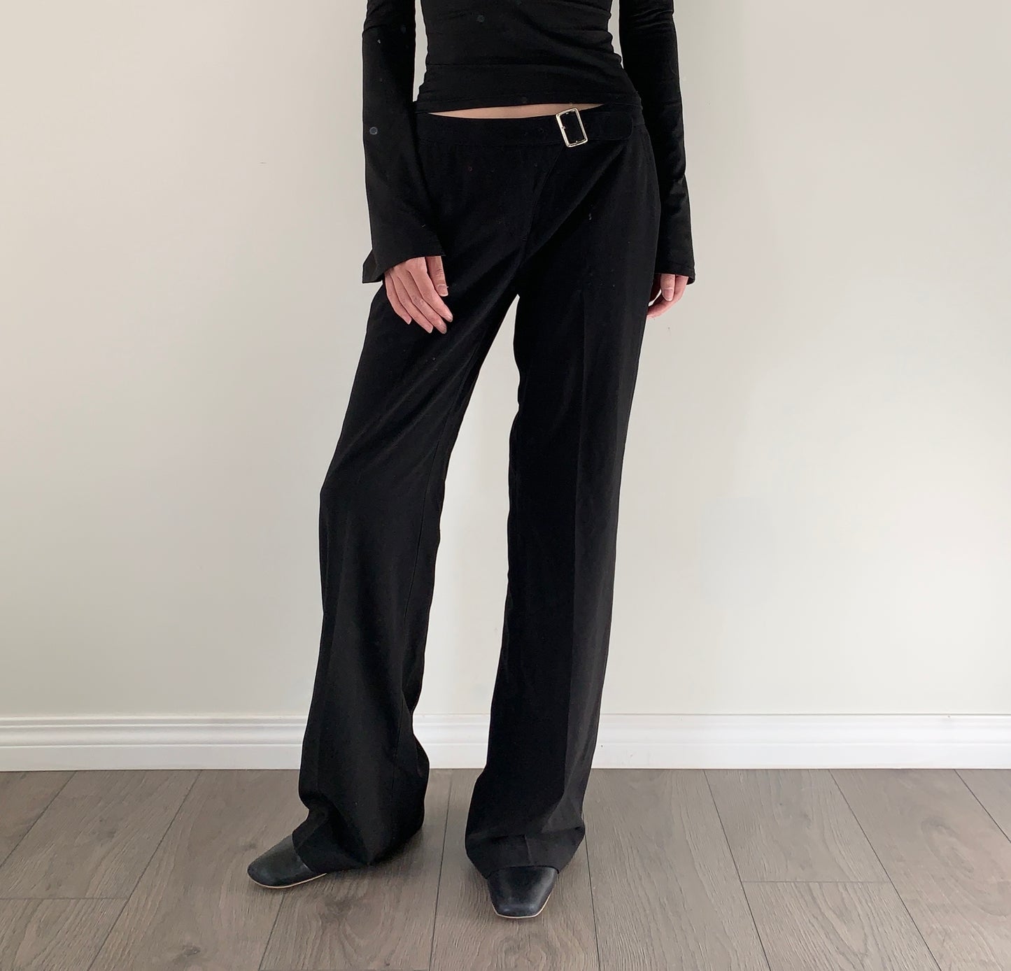 Sandra black wide leg trousers