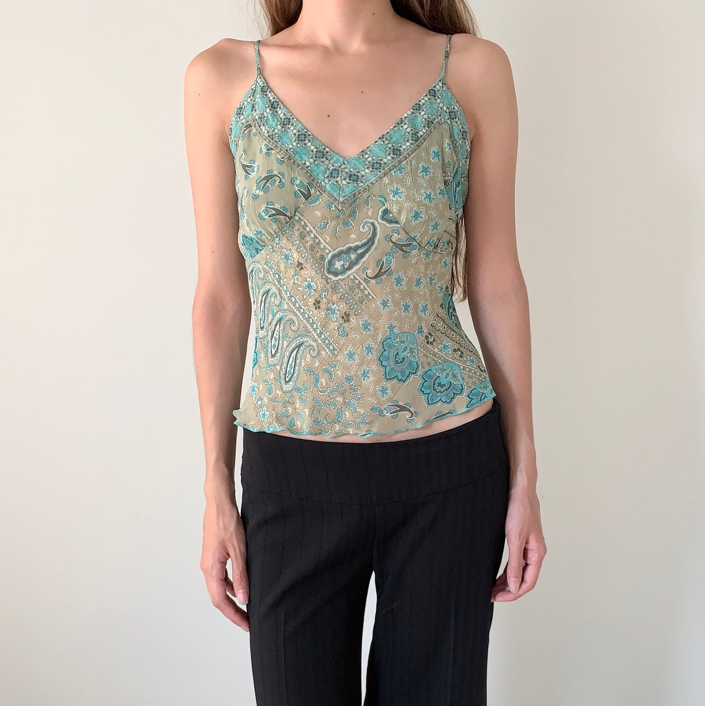 Vintage marks & Spencer paisley print sheer camisole