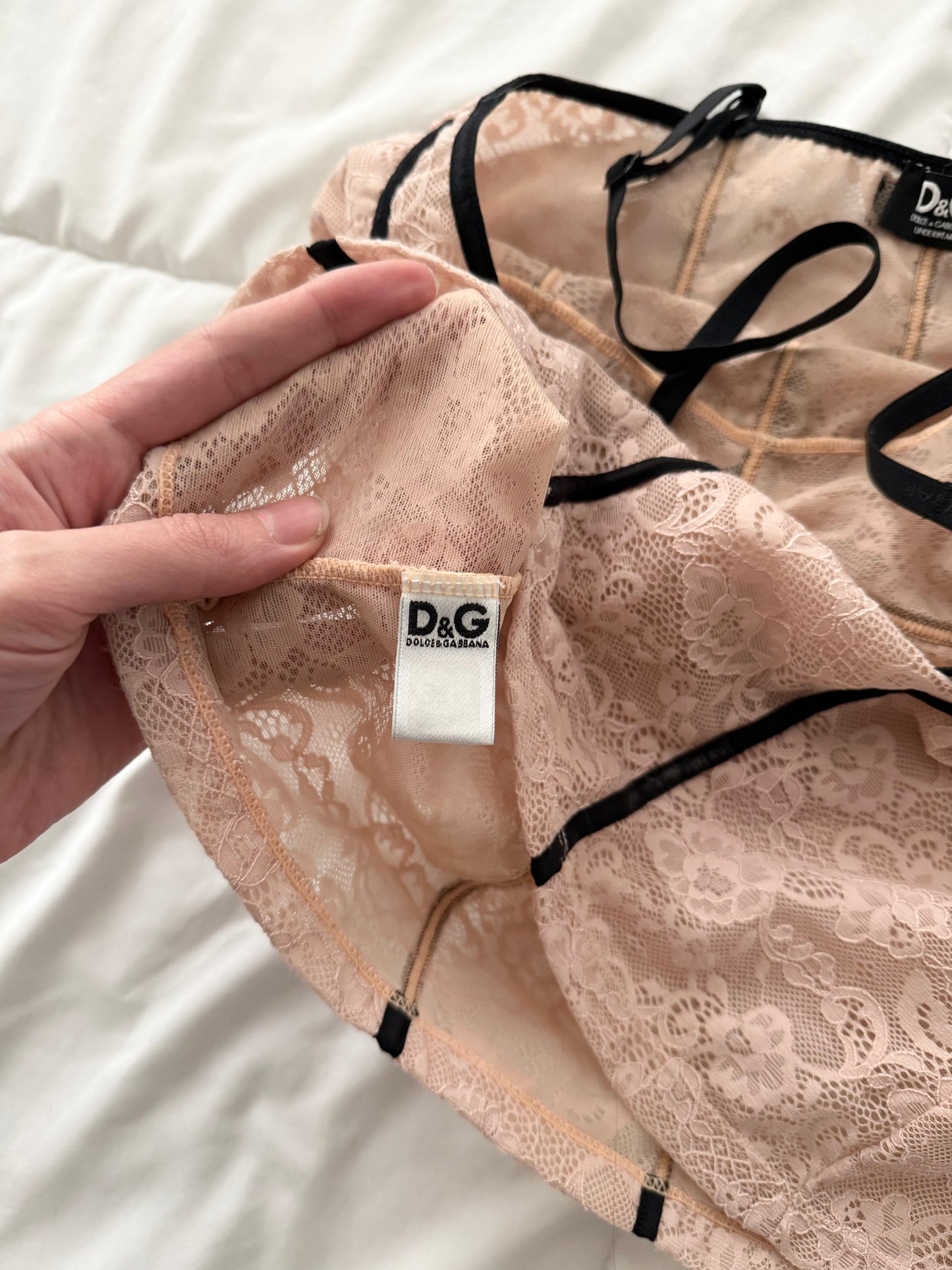 D&G dusty pink lace camisole