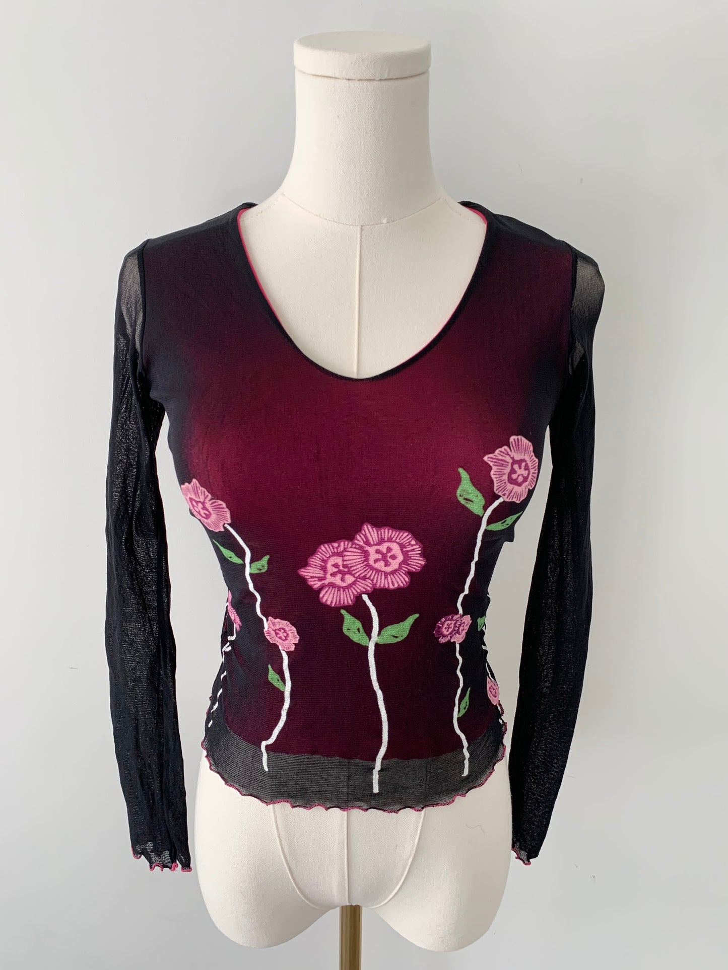 Lucy Paris mesh floral top