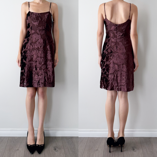 Anna Sui Burnout Velvet Floral midi / mini Dress