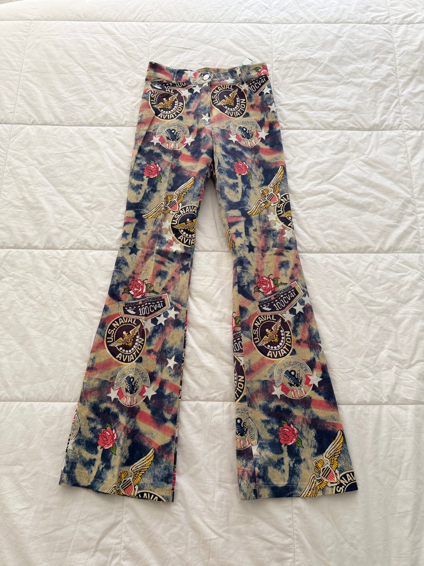 Maille Demoiselle Made in France Pop Art Flare Trousers