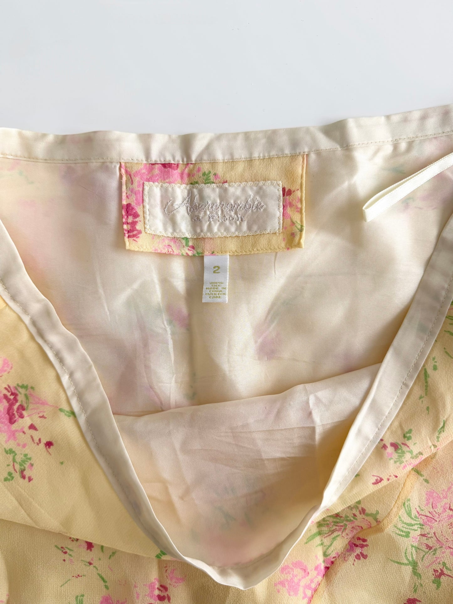 Abercrombie & Fitch 100% silk floral mini skirt.