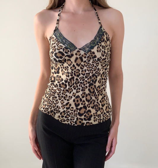 Made in France animal print halter top