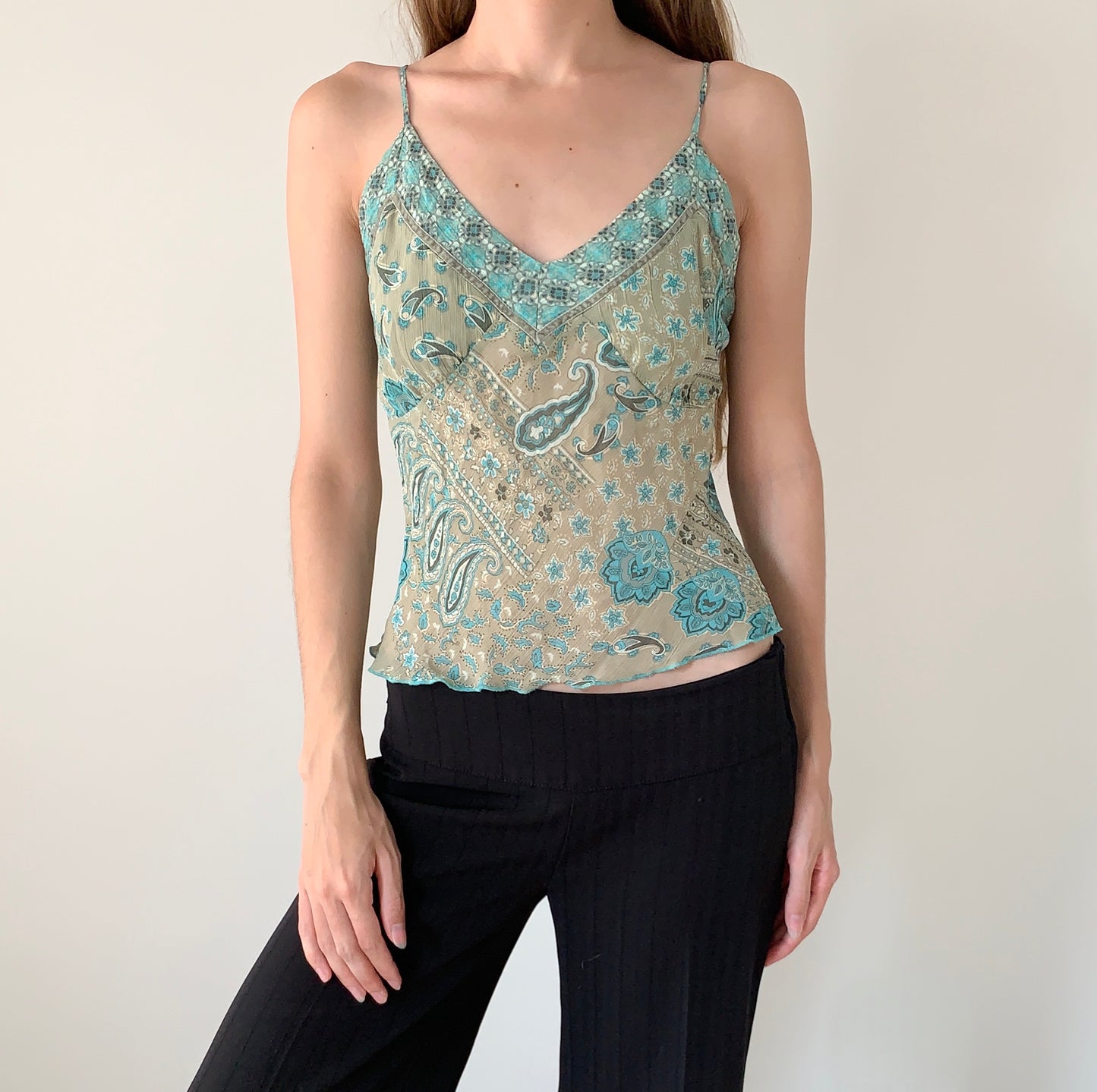Vintage marks & Spencer paisley print sheer camisole