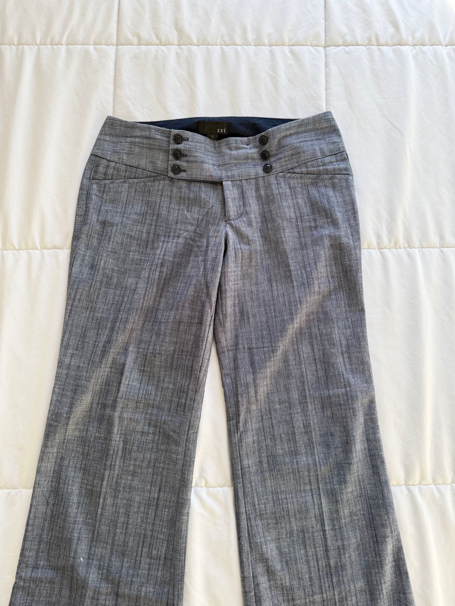 Old forever 21 multi button wide leg short trousers
