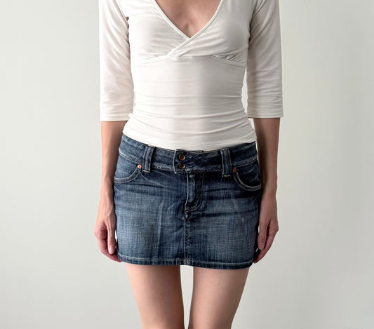 Y2k Guess denim mid rise mini skirt