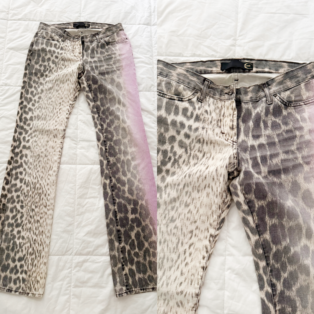 Roberto Cavalli animal print bootcut jeans
