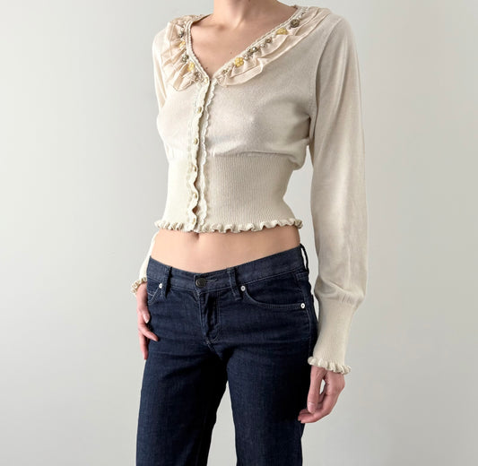 Axes femme gem ruffle cardigan
