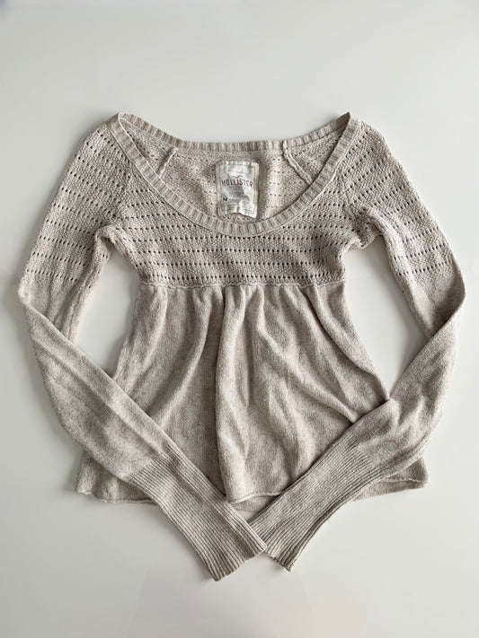 Hollister babydoll knit long sleeve top